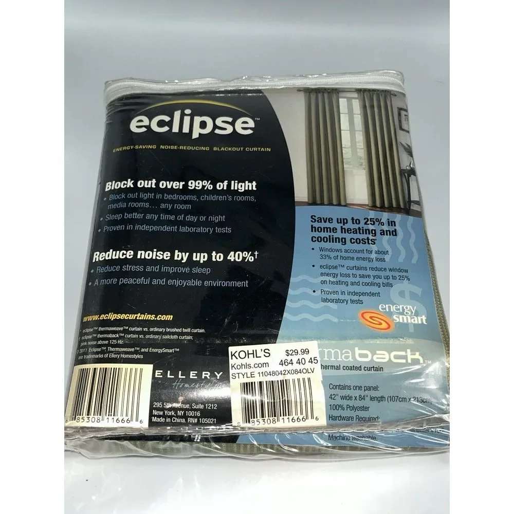 Eclipse Energy Smart Black Out Curtain One Corinne‎ Panel 42 X 84